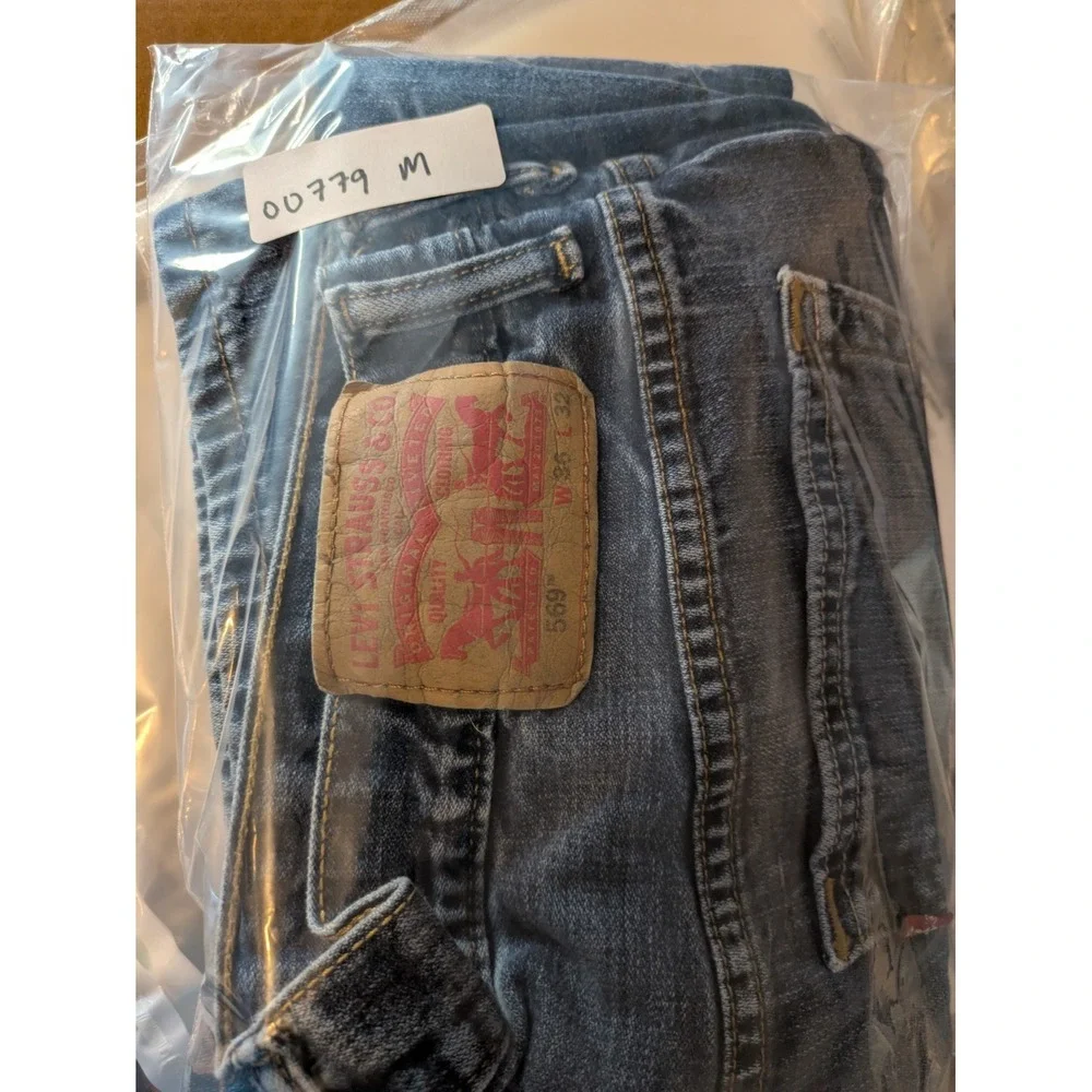 Levi's 569 Jeans Mens 36x32 Med Wash Blue Relaxed Straight Denim Casual